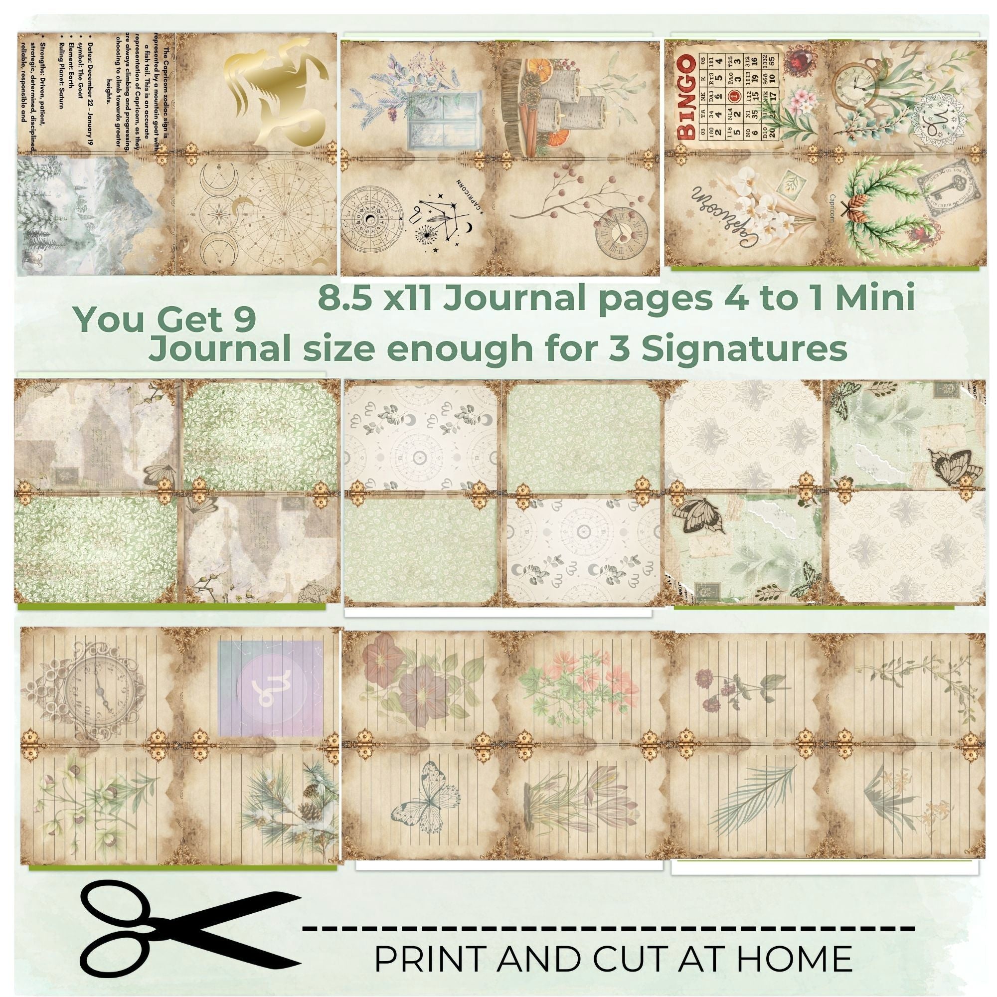 Capricorn Zodiac Mini Journal Kit