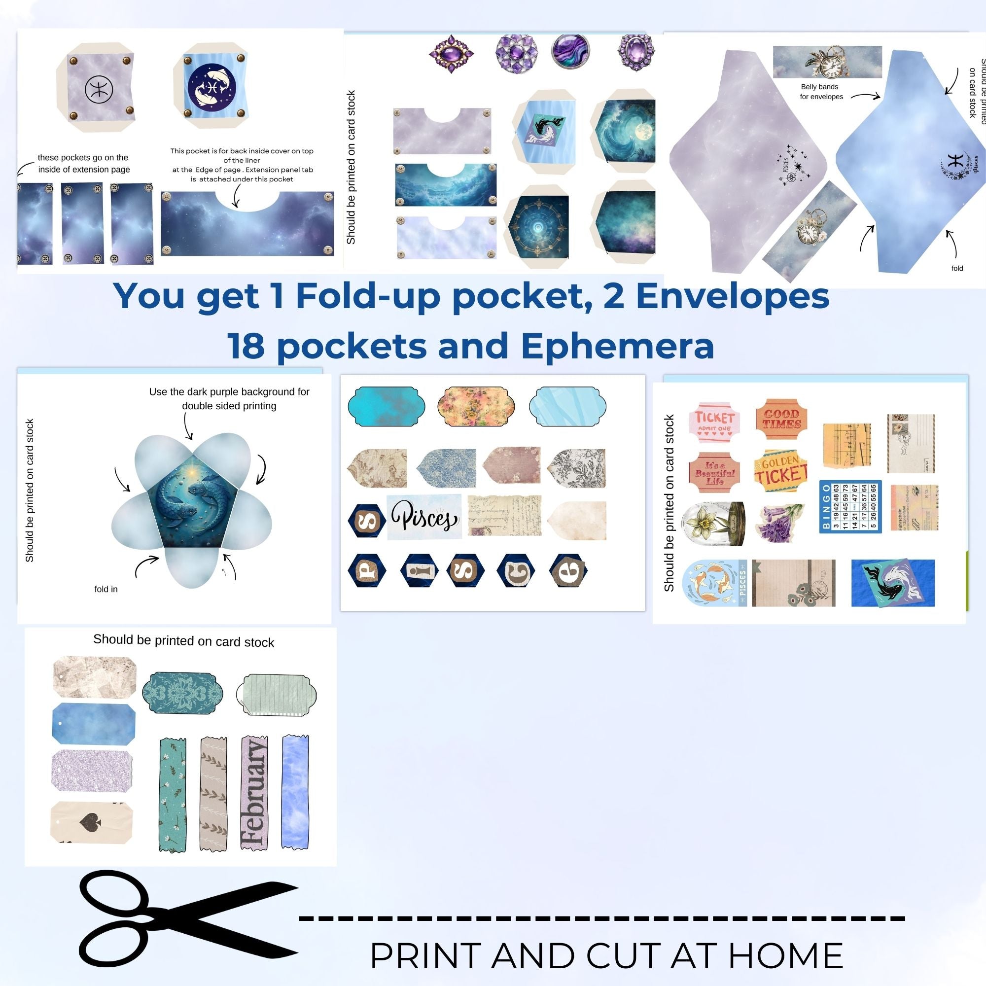 Pisces Zodiac Mini Journal Kit