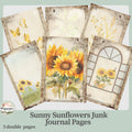 Sunny Sunflower Journal Pages – Vintage Printable Double Page Set