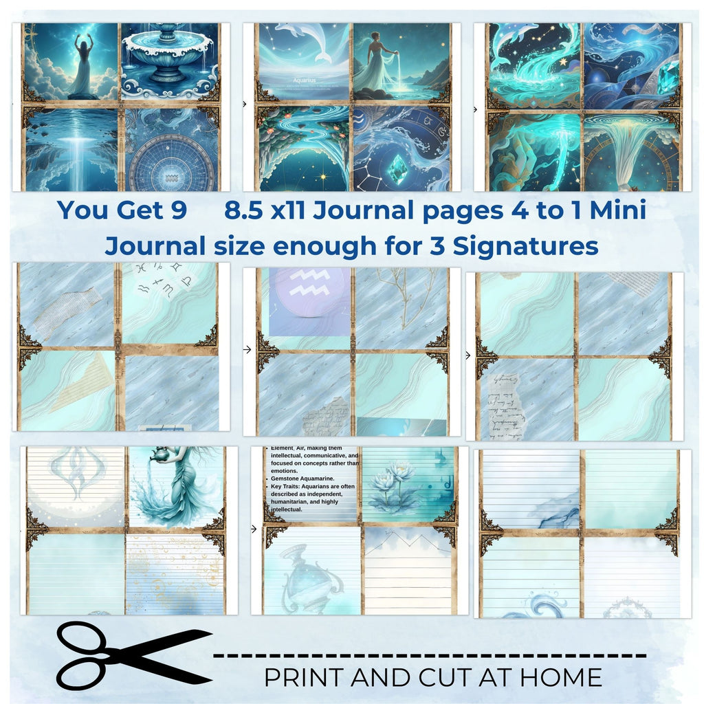 Aquarius Zodiac Mini Journal Kit